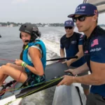 Jimmy Spithill and Sail GP Team teaching kids how to foil on the Skeeta